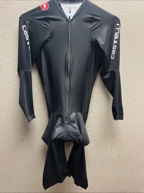 Castelli Black Long Sleeve Aero Skinsuit/Speedsuit-Large